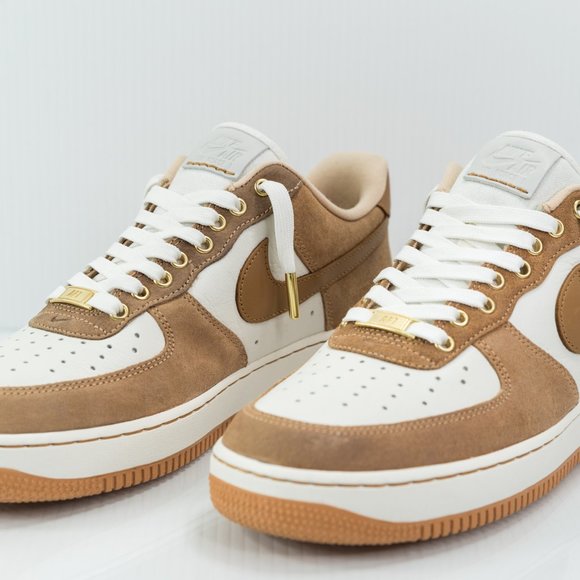Nike PREMIUM SUEDE AF1s Air Force 1 Low - TOFFEE BROWN SAIL GUM - Customs - Picture 12 of 16